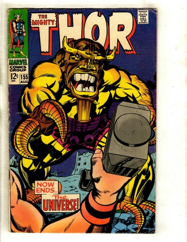 Thor # 155 FN- Marvel Comic Book Loki Odin Sif Avengers Hulk Iron Man GK4