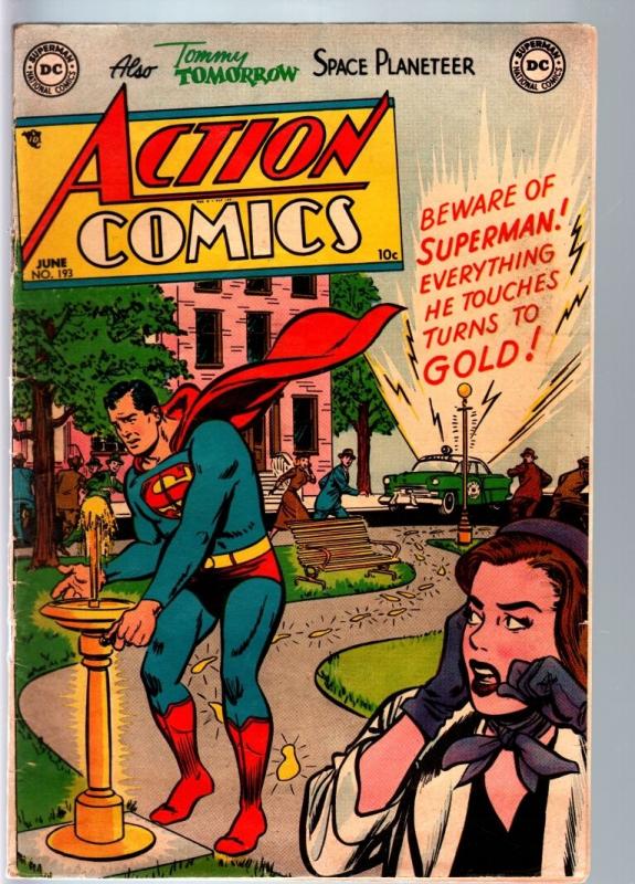 ACTION COMICS #193-1954-SUPERMAN-LOIS LANE-CONGO BILL-VIGILANTE-TOMMY TOMOR VG