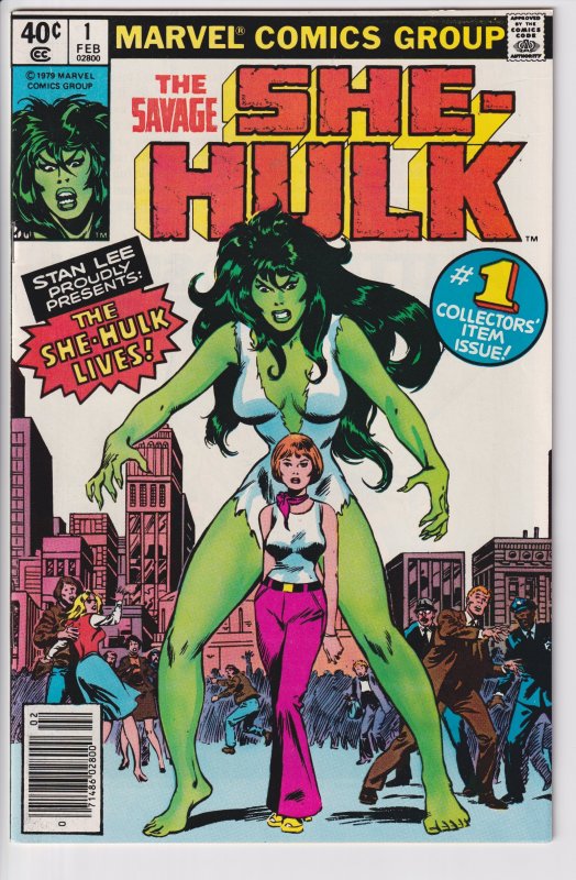 SAVAGE SHE-HULK #1 NEWSSTAND Edition (Feb 1980) NM 9.4, white! Beautiful copy!