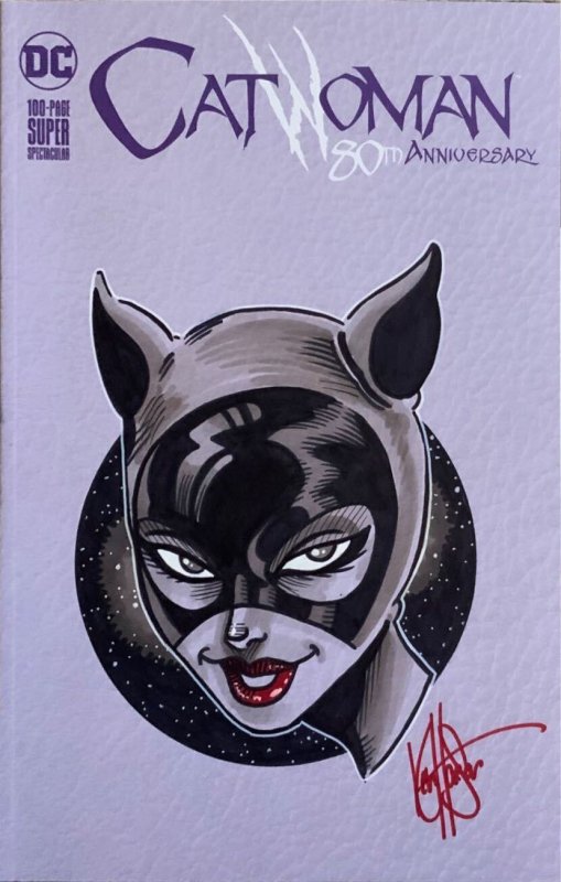 Catwoman 80th Anniversary Spectacular Hand-Drawn Sketch/Signed KEN ...