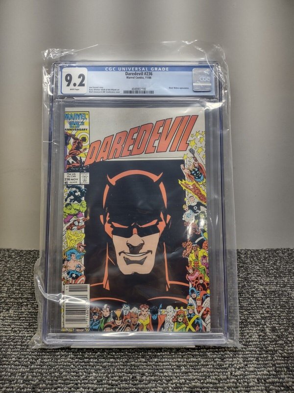 Marvel DAREDEVIL #236 Rare Newsstand! CGC 9.2 NM- White Pages 25th Anniversary