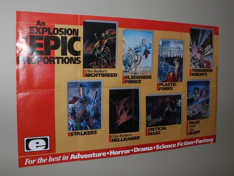 Epic Comics Promo Poster / Clive Barker Hellraiser / 1990