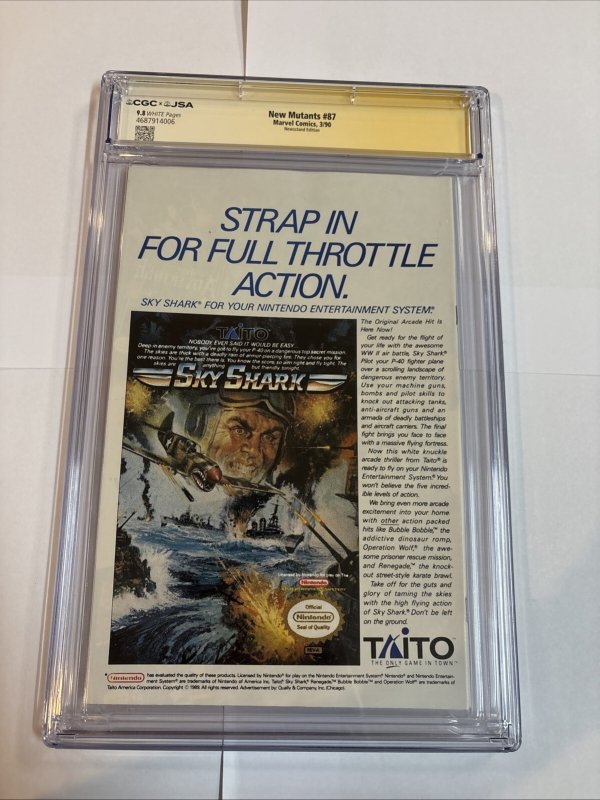 New Mutants (1990) # 87 (CGC 9.8  JSA 9.8) Sketch Mcfarlane + Wiacek • Newsstand