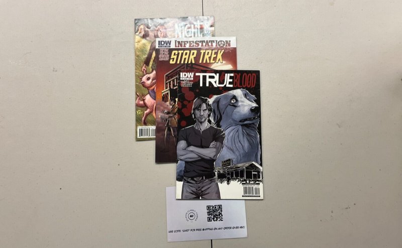 3 IDW Comics True Blood #2 Star Trek #1 Night Mary #1 93 JW12