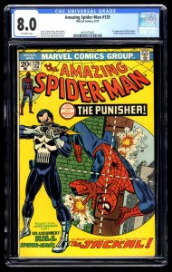 Amazing Spider-Man #129 CGC VF 8.0 Off White 1st Punisher!