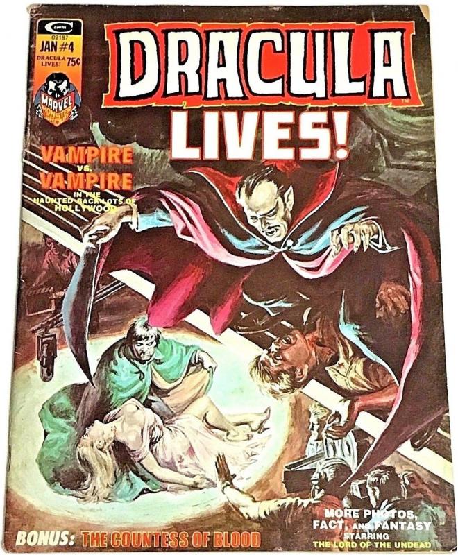 DRACULA LIVE#4 VG 1974 MARVEL BRONZE AGE MAGAZINE