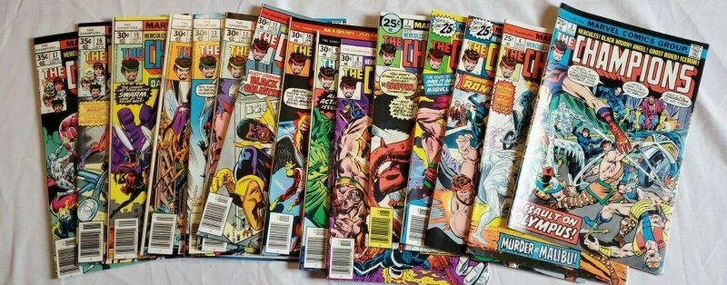 Champions #3 through 17, LOT price 1975 - 1977 Ghost Rider Black Widow Hercules! 