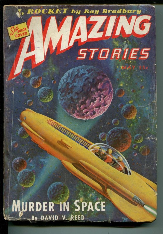 Amazing Stories 5/1944-Ziff-Davis-pulp sci-fi-rocket cover-Ray Bradbury-Smith-G-