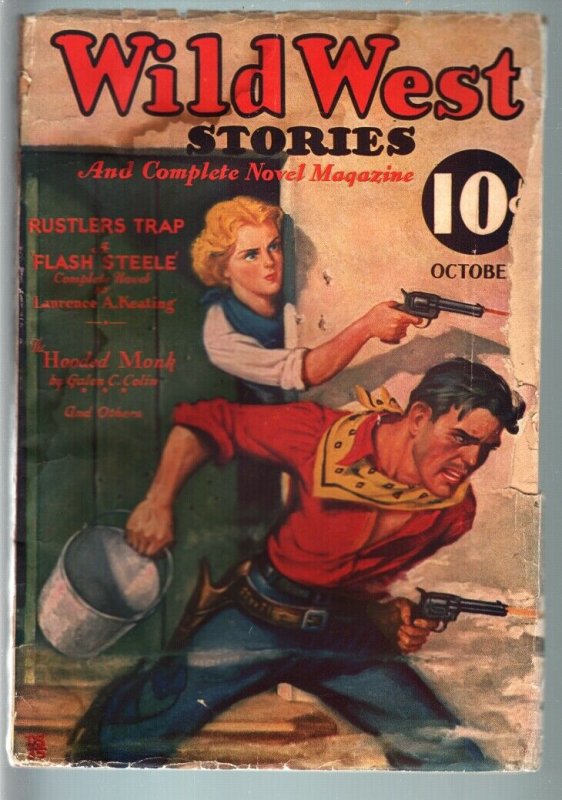 WILD WEST STORIES COMPLETE-10/1935-PULP-FLASH STEELE FR/G