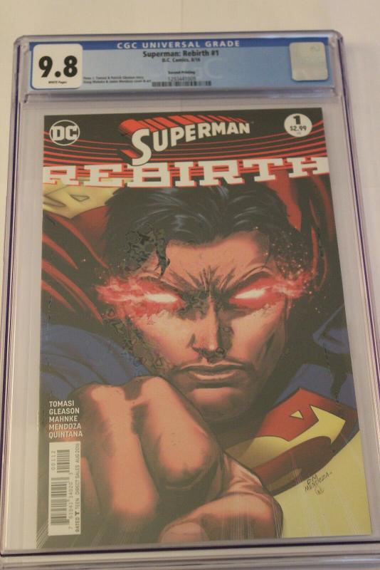 Superman: Rebirth #1 Second Printing (DC, 2016) CGC NM/MT 9.8