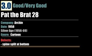 Pat the Brat 28 (1958) GD/VG Silver Age Archie comic