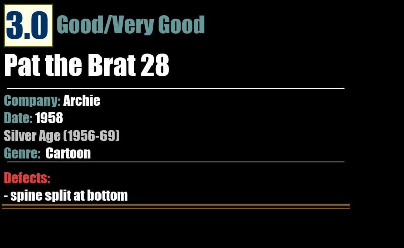 Pat the Brat 28 (1958) GD/VG Silver Age Archie comic