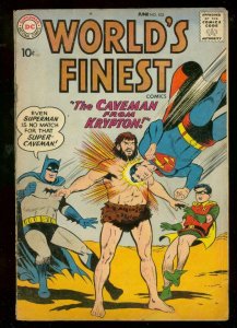 WORLDS FINEST #102 1959-SUPERMAN-BATMAN-TOMMY TOMORROW VG