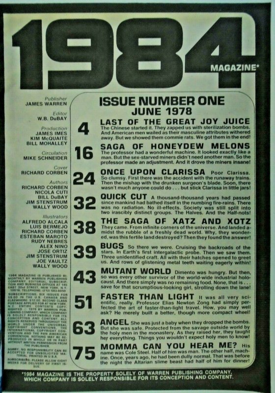 mm 1984 (1978, Warren) #1fn/vf