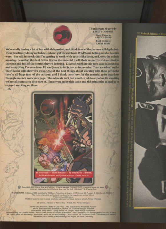(2002) Thundercats #0: KEY ISSUE! WE COMBINE SHIPPING! (9.2)