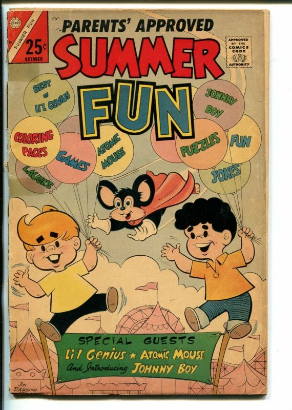 SUMMER FUN #54 1966 - ATOMIC MOUSE-LI'L GENIUS-JOHNNY BOY-PAPER DOLLS-good minus