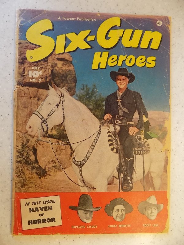 SIX-GUN HEROES # 3 GOLDEN AGE WESTERN HOPALONG LANE LARUE