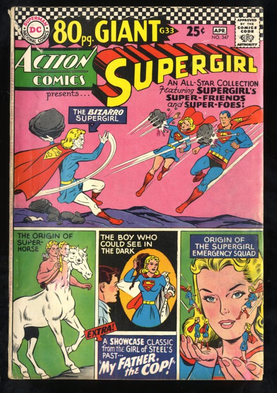 Action Comics #347 VG- 3.5 80 Page Giant! Supergirl!