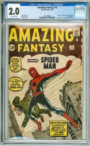 Amazing Fantasy #15 (1962) CGC 2.0! OW Pages! 1st Appearance of Spider-Man!