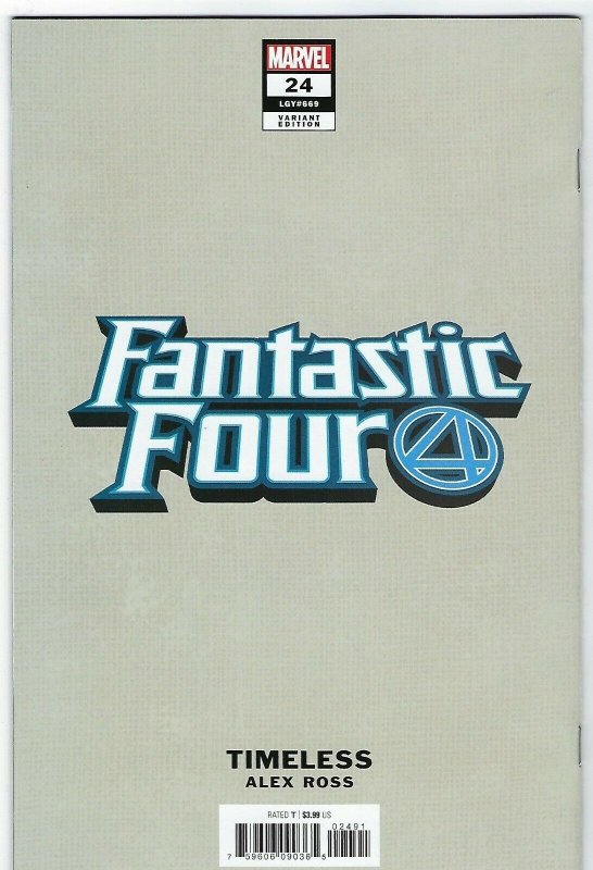 Fantastic Four # 24 Alex Ross 1:100 Timeless Sketch Variant set NM or Better