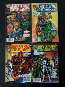 Heroes Reborn The  Return Full Set #1B,2A,3B,4B MARVEL 1997 1A-2B NEWSSTAND