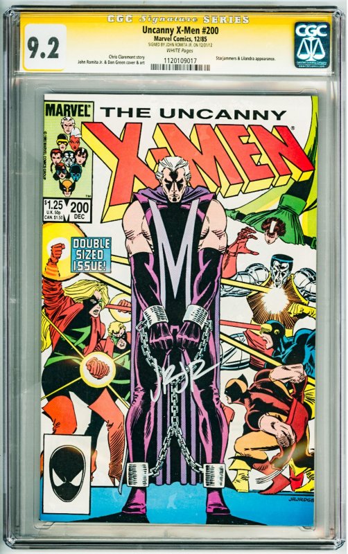 The Uncanny XMen 200 (1985) CGC Signature 9.2! Signed by John Romita