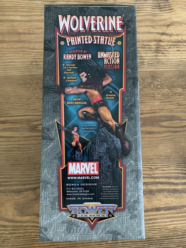 Bowen Designs Wolverine Action Statue Unmasked 906/1000 Marvel NIB New in Box