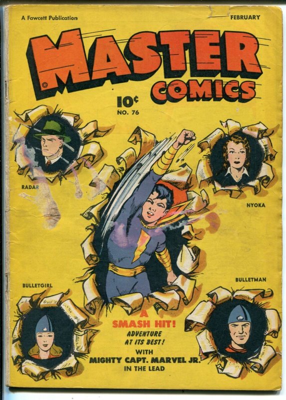 Master #76 1947-Fawcett-Capt Marvel Jr-Bulletgirl-Bulletman-Nyoka-Radar-G/VG 