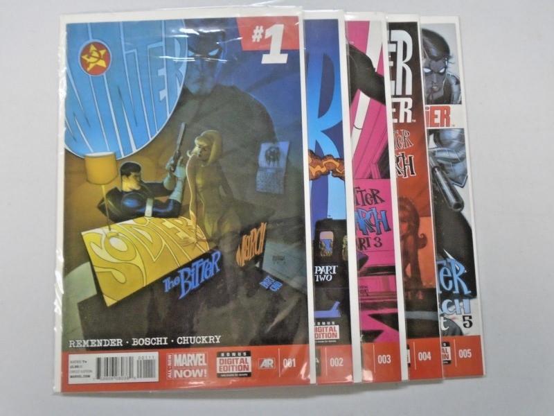 Winter Soldier Bitter March set #1 to #5 8.0 VF 5 different books (2014)