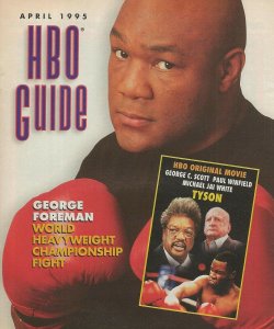 ORIGINAL Vintage Apr 1995 HBO Guide Magazine George Foreman Mike Tyson Speed