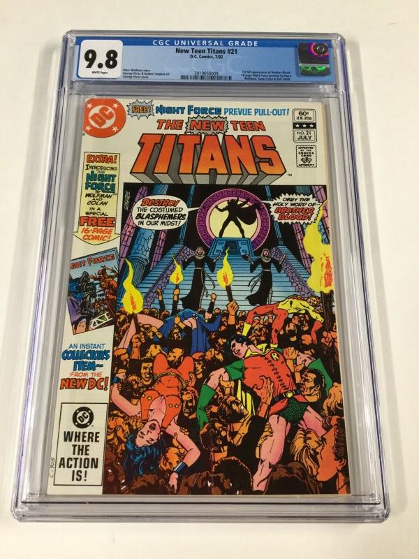 New Teen Titans 21 Cgc 9.8 1st Brother Blood And Night Force Preview Dc Comics