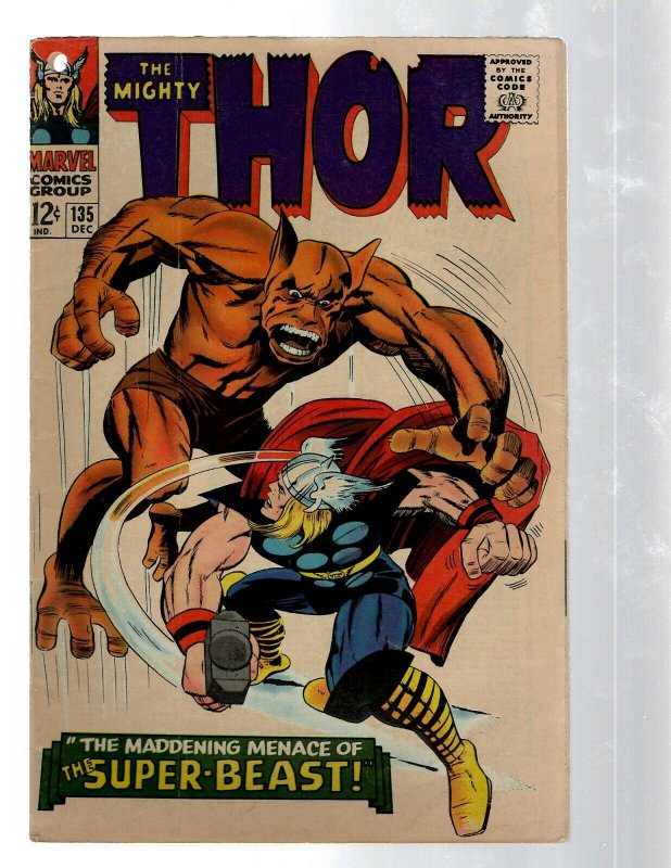 Mighty Thor # 135 VG Marvel Comic Book Loki Odin Asgard Sif Avengers Hulk RB8