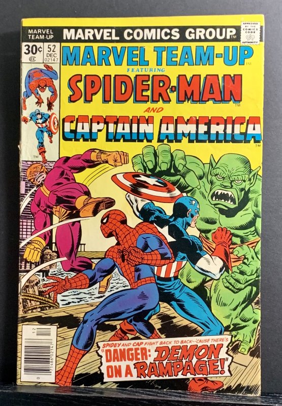 Marvel Team-Up #52 (1976) Spider-Man & Captain America VG Newsstand Variant