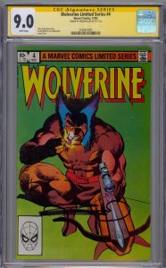 Wolverine Limited Series #4 1982 CGC SS 9.0 Signed Frank Miller White Pages