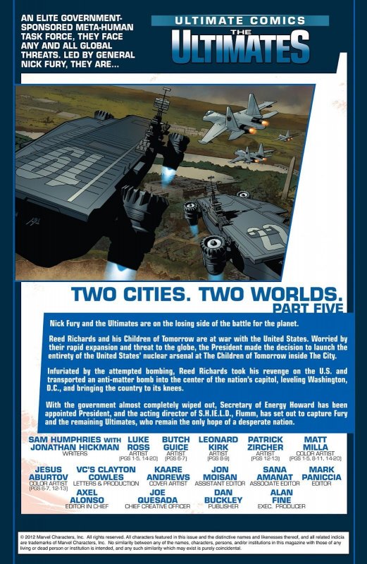 ULTIMATE COMICS: THE ULTIMATES #11 (2012) KAARE ANDREWS | DIRECT EDITION