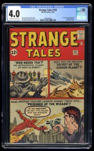 Strange Tales #102 CGC VG 4.0 Off White to White 1st Wizard! Human Torch!