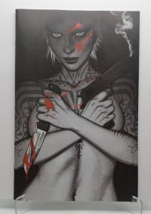 W0rldtr33 1 Jenny Frison Greyscale Blood Splash Exclusive B&W NM+