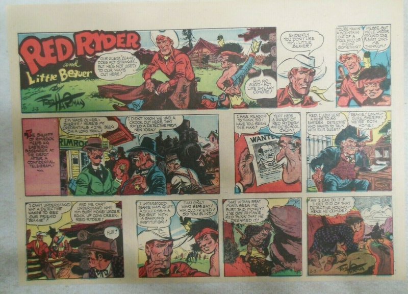 (50) Red Ryder Sunday Pages by Fred Harman from 1952 Most Tabloid Page Size!