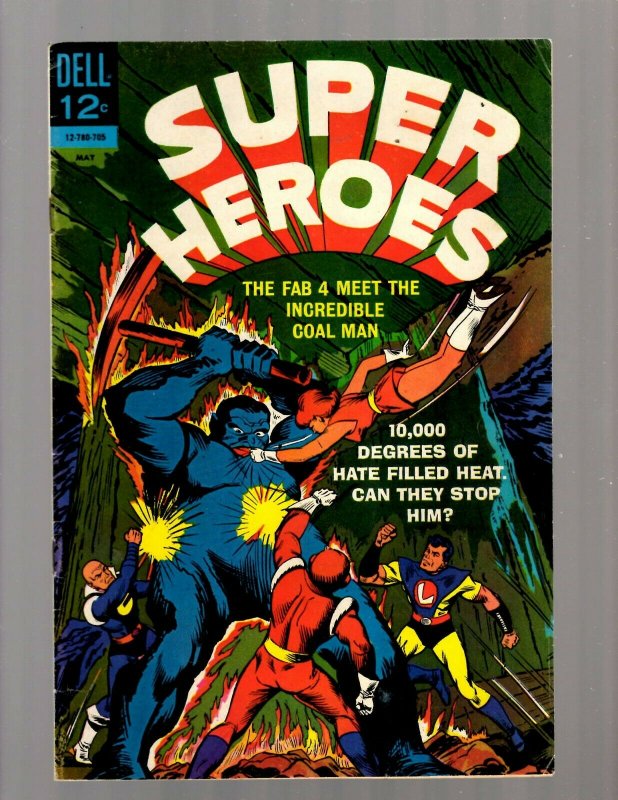 Super Heroes # 3 FN Dell Silver Age Comic Book Fab 4 Coal Man Hate Heat JK7