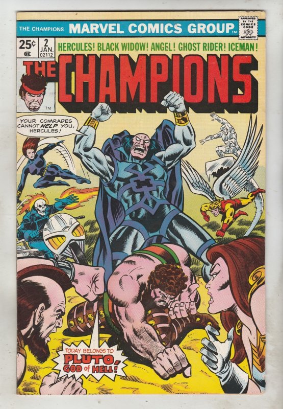 The Champions #2 1976 PRICE DROP! Pluto Key! Ghost Rider, Black Widwow VF/NM Wow
