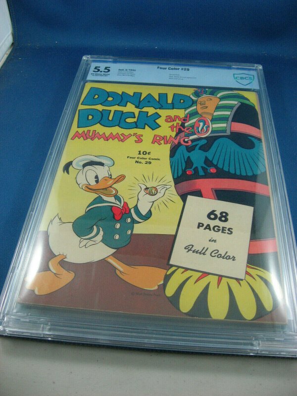 FOUR COLOR 29 DONALD DUCK CBCS GRADED 5.5 CARL BARKS 1943 WOW MUMMYS RING