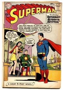 SUPERMAN COMICS #141 1960 DC--SILVER AGE--JOR-EL on cover VG-
