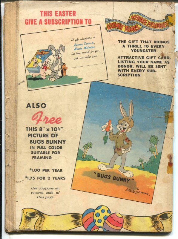 Looney Tunes #42 1945-Dell-magic trick cover-Bugs Bunny-Porky Pig-G 