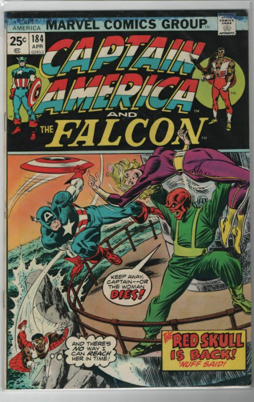 Captain America #184 Steve Rogers returns as Cap against the Red Skull FVF