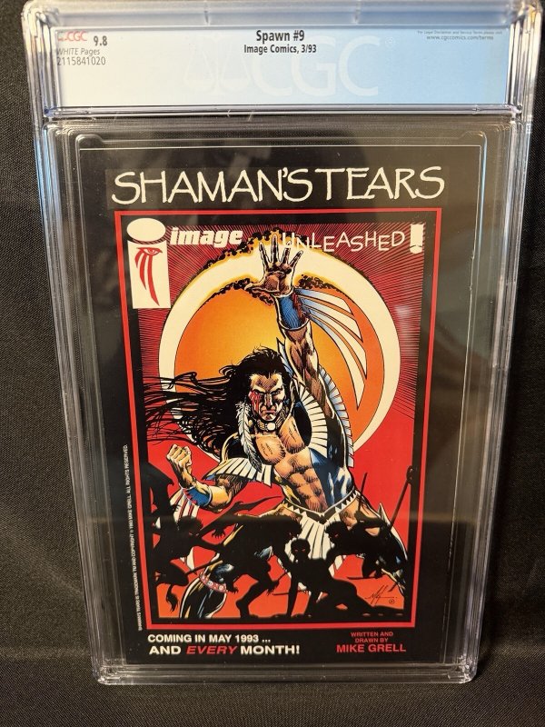 Spawn #9 CGC 9.8 WP NM/MT Image Comics 1993 McFarlane 1st app Angela Medieval v1