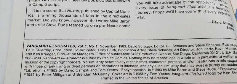 Vanguard Illustrated #1 (1983) Pacific Comics NM 9.4