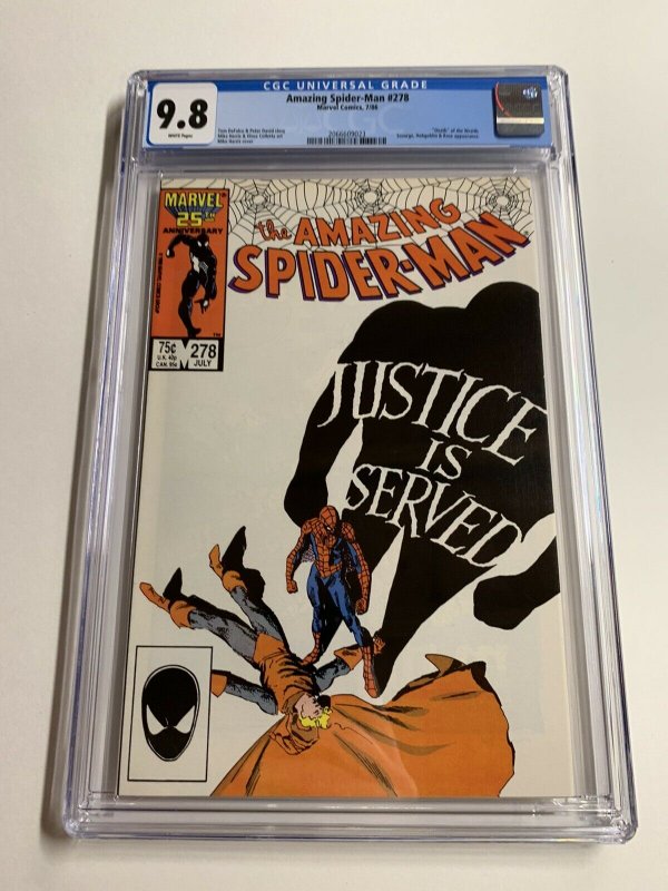 Amazing Spider-man 278 Cgc 9.8 White Pages Marvel Copper Age