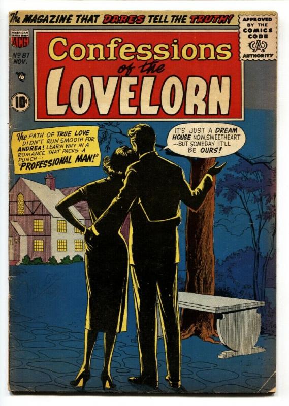 Confessions Of The Lovelorn #87 1957- Unusual cover ACG VG/FN