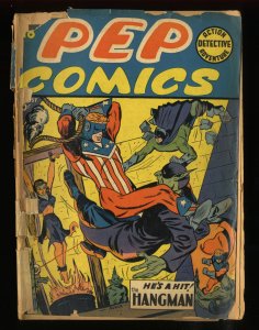 Pep Comics #18 P 0.5 Complete and Unrestored! 2nd Hangman!