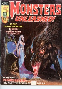 Monsters Unleashed! (Magazine) 10  VG 1975  Tigra! Claremont! Moench! Isabella!
